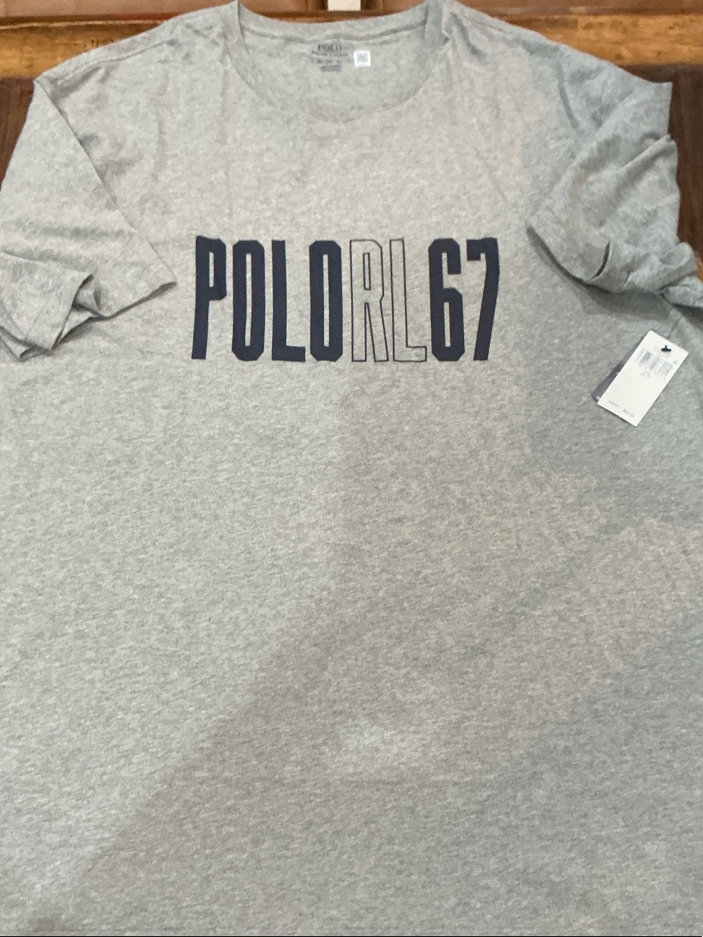 Big and Tall Polo Ralph Lauren Gray Heather Crew Tee with Tag